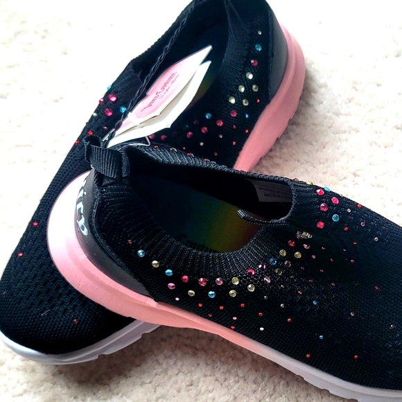 NWT Juicy Couture Malden Lane Pull-On Sequined Sneakers Size 5M - Picture 3 of 11